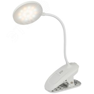 Светильник настольный NLED-513-6W-W светодиодный аккумуляторный на прищепке белый - фото 5