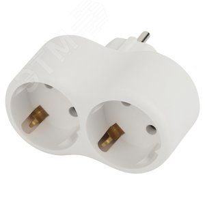 Изображение товара Разветвитель электрический SPx-2e-W на 2 розетки с заземлением 16А белый (шт)