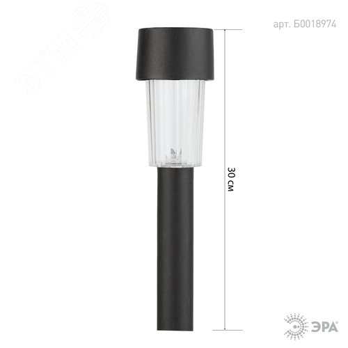 Светильник садовый на солнечной батарее, пластик, черный, 30 см SL-PL30 - фото 3