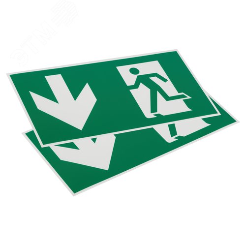 Пиктограмма бэклит зеленая для аварийного светильника SSA-103 ''Человек-стрелка-вниз'' 259x135мм INFO-SSA-118 - фото 2