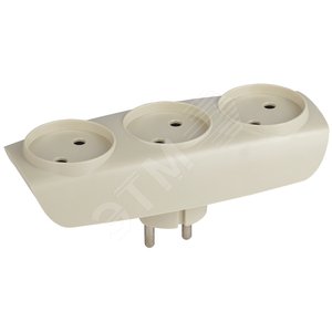 Изображение товара Тройник 3 гнезда, без заземления, слоновая кость 10/60/1200 SP-3-I (шт)