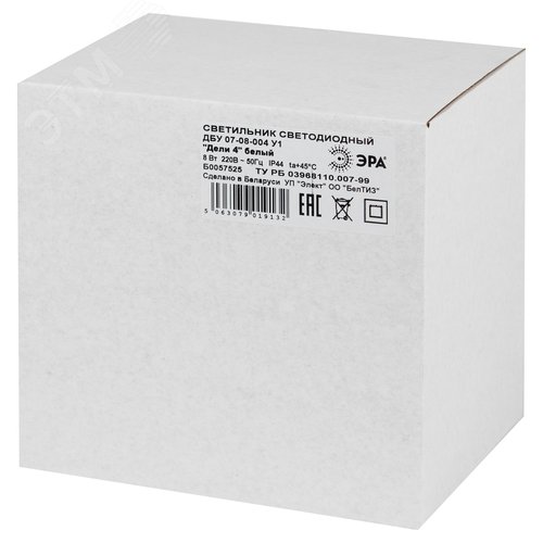 Светильник светодиодный ДБУ 8Вт 3000K IP44 07-8-004 Дели 4 белый 4 гранный - фото 7