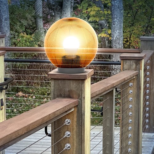 Светильник на опору/кронштейн НТУ 02-60-203 шар золотистый призма IP44 Е27 max60Вт d200mm - фото 7