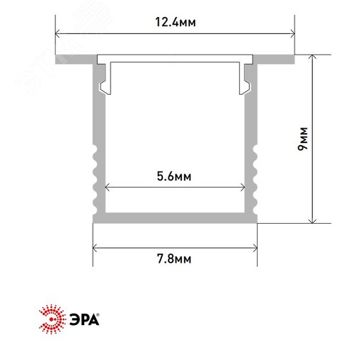 Комплект с врезным анодированным профилем 1209 12,4х9мм 2м - фото 2