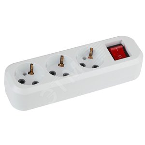 Изображение товара Колодка 3 гнезда, зазeмление, выключатель 10/40/1200 KX-3es (шт)