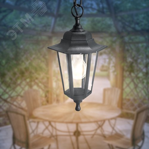 Светильник подвесной НСУ 06-60-00 шестигранный черный IP44 Е27 max60Вт - фото 5