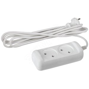 Изображение товара Удлинитель без заземления, 2х1мм2, 10А, ПВС, 2 гнезда, 5м 10/840 U-2-5m-2x1 (шт)