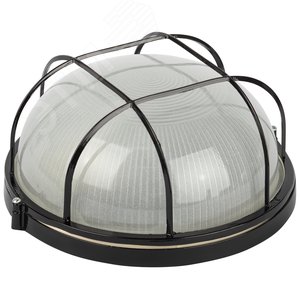 Светильник НБП 03-100-002 Акватермо алюминий/стекло решетка IP54 E27 max 100Вт D240 круг черный - фото 2