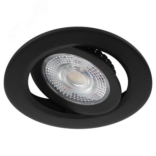 Светильник светодиодный встраиваемый ДВО-5Вт поворотный круглый 3000К черный KL LED 25A-5 3K BK - фото 1