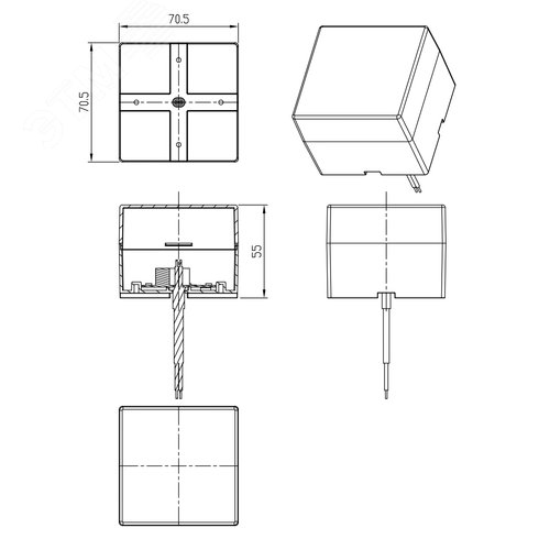 Модуль светящийся соединительный SML-AC-W-6K-04 для светильников SML 3Вт 6500K 270Лм квадрат белый - фото 7