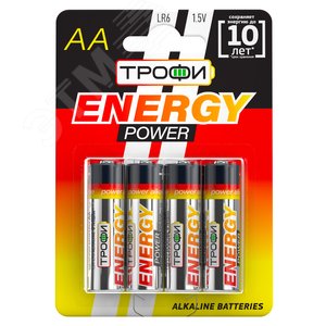 Изображение товара Батарейка Трофи LR6-4BL ENERGY POWER Alkaline (40/640/20480) (шт)