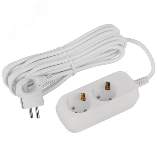 Изображение товара Удлинитель электрический 2 розетки с заземлением 5м ПВС 3x1мм2 UDL-16-250-E Greenline (шт)