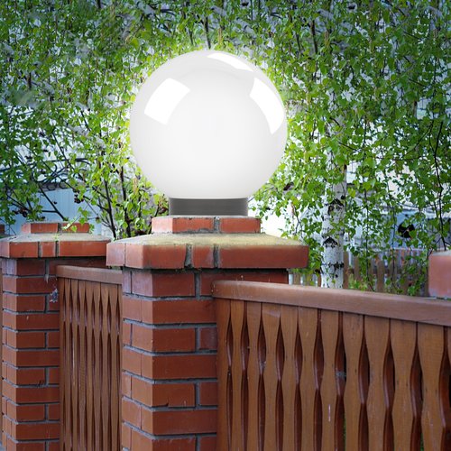 Светильник на опору/кронштейн НТУ 02-100-301 шар белый опаловый призма IP44 Е27 max100Вт d300mm - фото 4