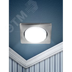 Светильник встраиваемый KL71 SN /1 (к) под лампу Gx53 квадратный 220V 13W сатин никель (40/960) - фото 3