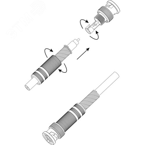 Разъем Simple RS-BNC02 штекер BNC под винт с пружиной металл - фото 2