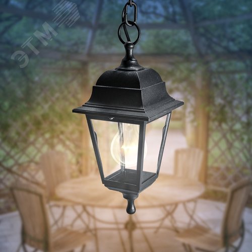 Светильник подвесной НСУ 04-60-001 четырехгранный черный IP44 Е27 max60Вт - фото 7