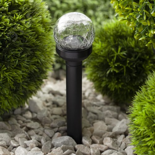 Светильник садовый на солнечной батарее, пластик,стекло, черный, 33 см SL-PL33-CRAC - фото 6