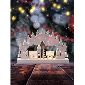 Светильник декоративный новогодний Зима, с подсветкой, 32х20 см, 2АА, IP20