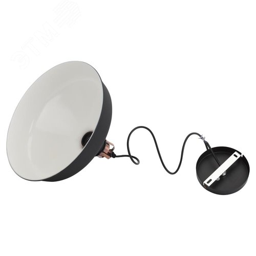 Светильник подвесной декоративный PL2 BK/RC E27 max 60W, d300 мм, шагрень черный/медь - фото 10