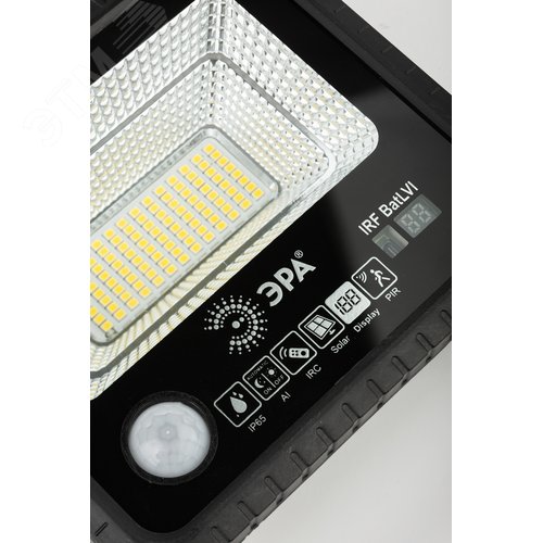 Прожектор светодиодный уличный на солнечных батареях 50W, 360 Лм, 5000K, с датчиком движения, ПДУ, IP65 - фото 7