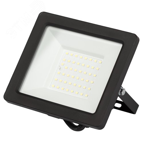 Прожектор светодиодный ДО-50 Вт 6500К 4000 Лм IP65 встроенное фотореле 200-240В черный корпус 50w холодный LPR-042-3-65K-050 - фото 1