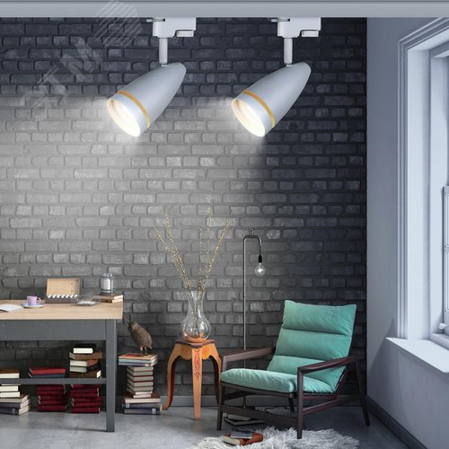 Светильник трековый TR49 - GU10 WH однофазный под лампу GU10 матовый белый под лампу GX53, под лампу GU10, лампа в комплект не входит - фото 6