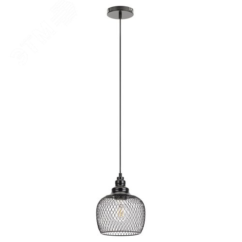 Подвес PL8 BK металл, E27, max 60W, d170 мм, черный 10/180 - фото 5