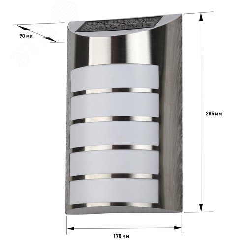 Подсветка фасадная Сталь, на солнечной батарее, 5LED, 17lm ERAFS024-40 - фото 5