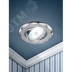 Светильник декор звезда со стеклянной крошкой MR16,12V/220V, 50W,хром/серебряный DK17 CH/SH SL - фото 3