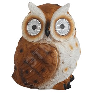Светильник садовый Филин рыжий на солнечной батарее, полистоун, 13 см ERAFYS01-11 - фото 1