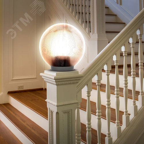 Светильник на опору/кронштейн НТУ 02-60-255 шар дымчатый призма IP44 Е27 max60Вт d250mm - фото 5