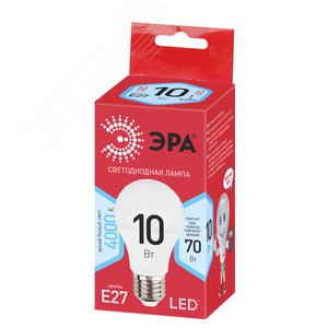 Лампа светодиодная LED A60-10W-840-E27,груша,10Вт,нейтр,E27 Б0028005 ЭРА - 2