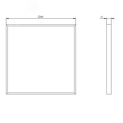 Светильник светодиодный ДВО-38Вт 3990Лм 6500К ГРИЛЬЯТО 588х588x40 матовый SPO-940-9-65K-038 - фото 6