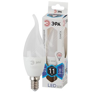 Лампа светодиодная LED BXS-11W-840-E14 (диод, свеча на ветру, 11Вт, нейтр, E14 (10/100/2800)