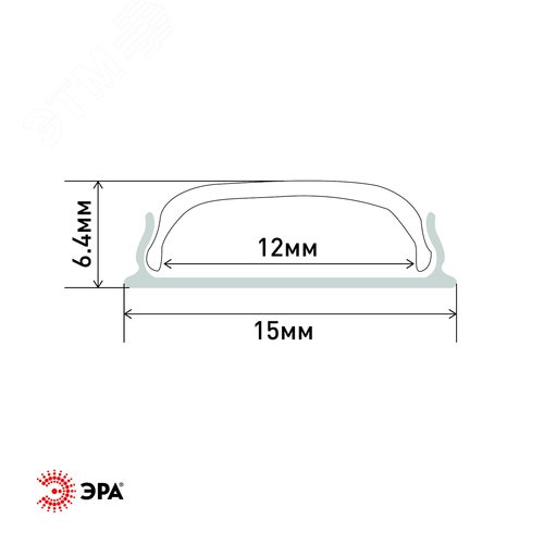 Комплект с гибким накладным анодированным профилем CAB291 15х6,5 мм, 2 м (5/100/5000) - фото 4
