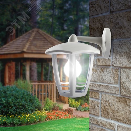 Светильник садово-парковый НБУ 07-40-004 Дели 3 белый 6 гранный настенный IP44 Е27 max60 Вт - фото 10