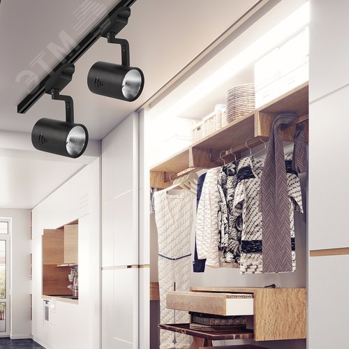 Светильник светодиодный трековый на шинопровод TR1 - 20 BK 20Вт черный COB (20/240) - фото 6