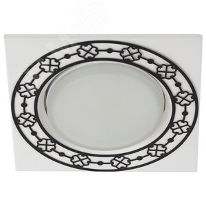 Светильник под лампу Gx53 квадратный,220V,13W,белый/черный KL78 WH/BK - фото 1