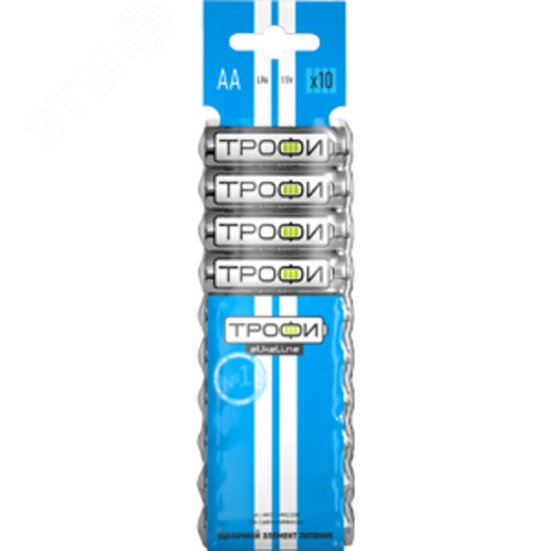 Батарейка Трофи LR6-10BL ENERGY POWER Alkaline (100/800/19200) - фото 2