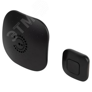 Изображение товара Звонок дверной беспроводной на батарейках 6 мелодий 100м IP44 с регулятором громкости черный АА/СR2032 90777 (шт)