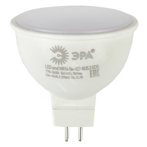 Лампа светодиодная LED 5Вт MR16 2700К GU5.3 нейтральный софит