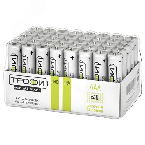 Батарейка Трофи LR03-40 bulk ENERGY Alkaline (40/960/38400) - фото 2