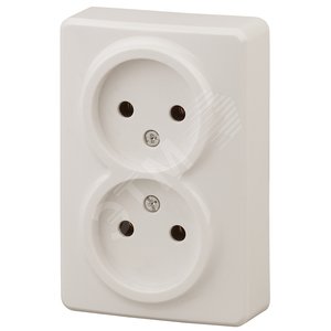 Изображение товара Розетка однофазная наружная (открытой установки) без шторок слоновая кость 16А 250В IP20 винтовые клеммы 11-2202-02 Эра Эксперт (шт)