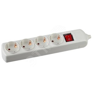 Изображение товара Колодка 4 гнезда, зазeмление, выключатель 10/40/1200 K-4es (шт)