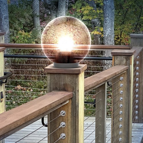 Светильник на опору/кронштейн НТУ 02-60-205 шар дымчатый призма IP44 Е27 max60Вт d200mm - фото 7