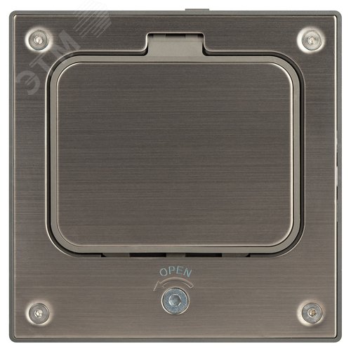 Изображение товара Лючок напольный с розеткой установка в бетон IP66 замок под шестигранник 18-6002-03 (шт)