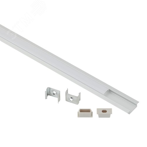 Изображение товара Комплект с врезным анодированным профилем 2206-1m 22х6 мм, 1 м, серебристый САВ251 (шт)