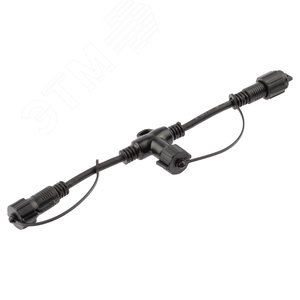 Коннектор ERAPS-C для гирлянд Т-образный IP65 каучук черный - фото 1