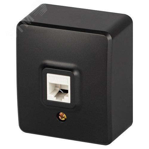 Изображение товара Розетка Эксперт 11-3203-05 информационная RJ45, IP20, ОУ, антрацит (шт)