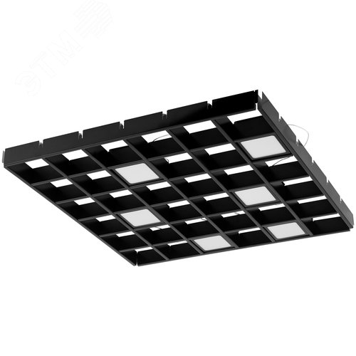 Светильник светодиодный ДВО-36Вт 3420Лм 5000К 89х89мм ГРИЛЬЯТО 100х100 домино черный 6 кубиков драйвер SPO-646-3-5K-B6 - фото 11